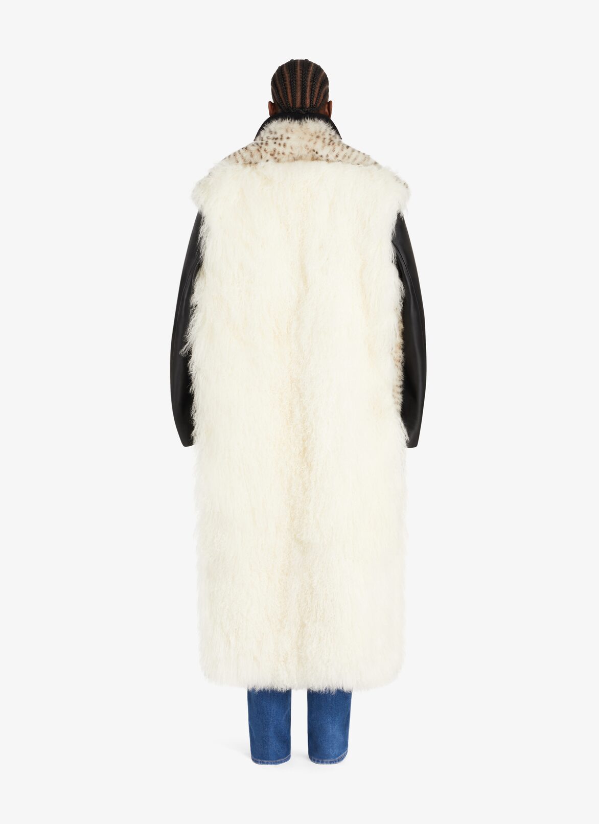 Maxi Coat in lambskin and fur
 ALAÏA  MAXI COAT IN LAMBSKIN AND FUR